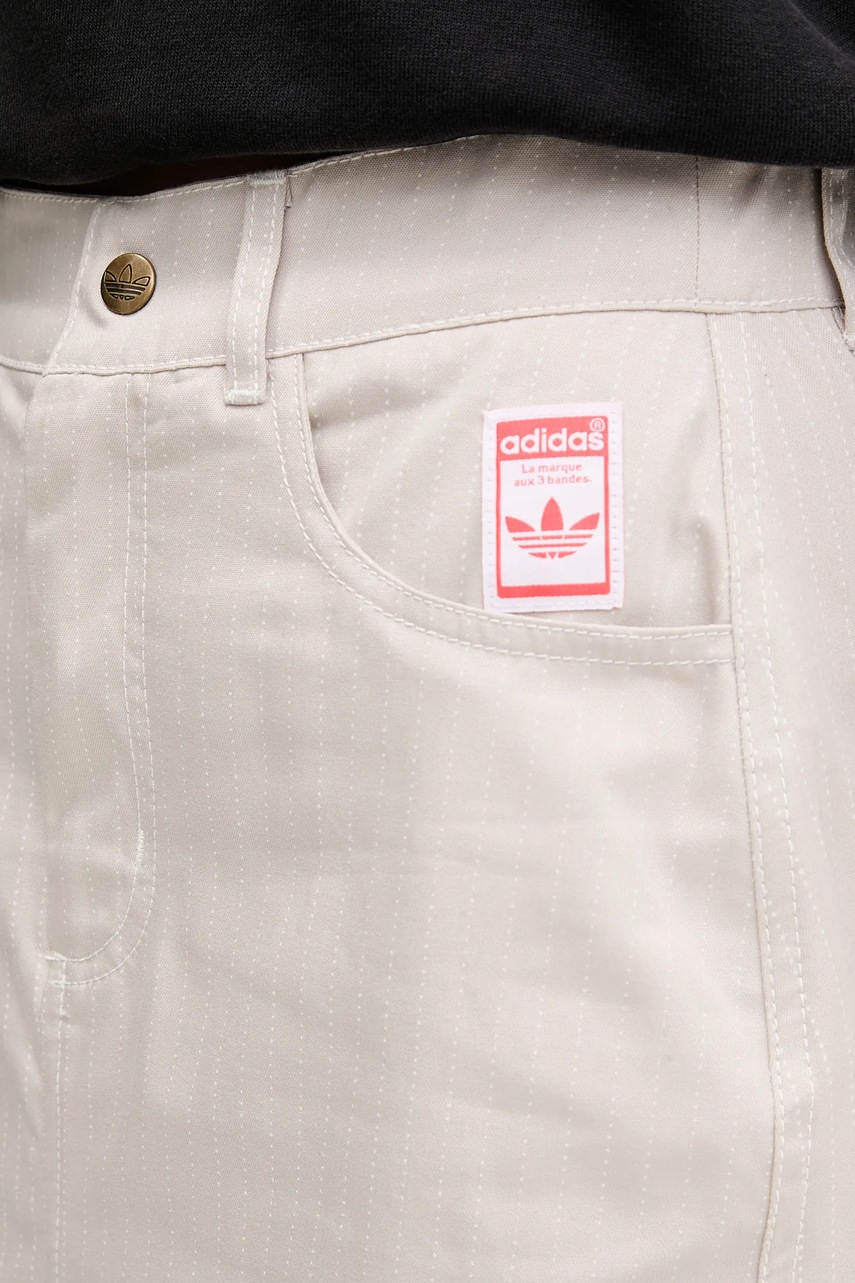 Βαμβακερή φούστα adidas Originals AOP MAXI SKIRT χρώμα: μπεζ, JC8854 φωτογραφία