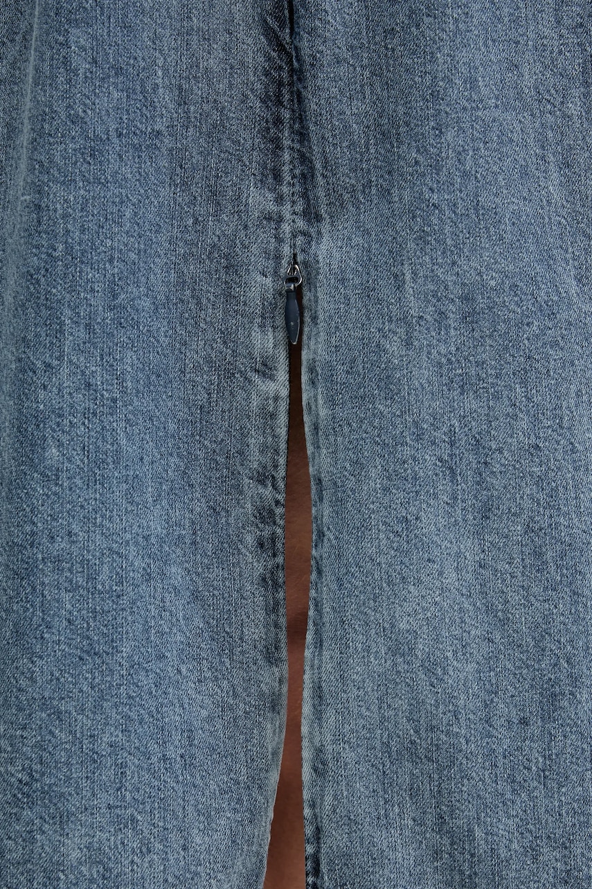 Rifľová sukňa Moschino Jeans