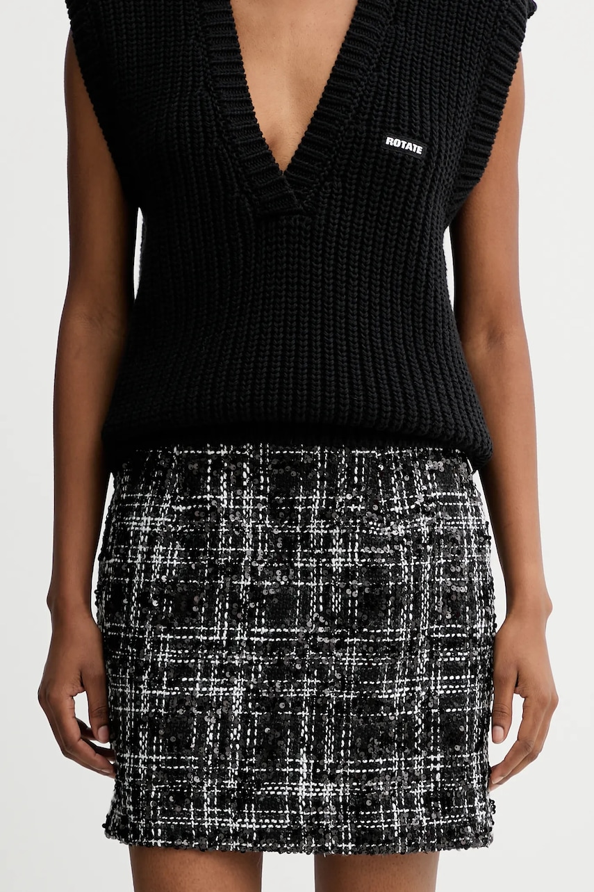 Rotate fusta Boucle Mini culoarea negru, mini, creion, 113556000