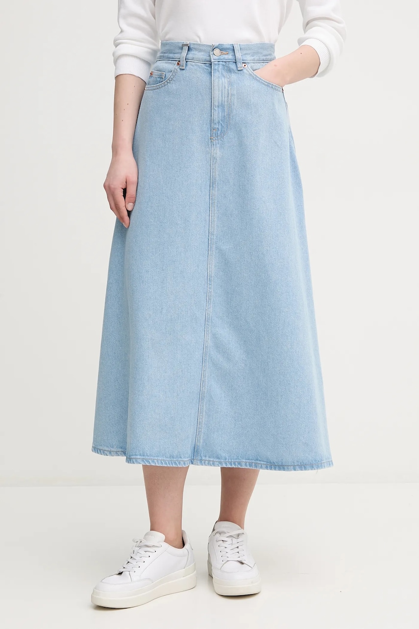 United Colors of Benetton fustă din denim midi, evazati, 43C8D004K United Colors of Benetton fustă din denim midi, evazati, 43C8D004K