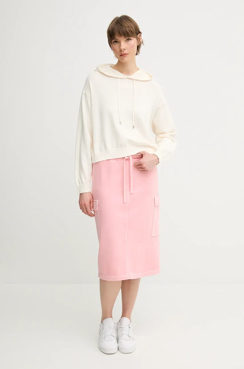 Хлопковая юбка United Colors of Benetton цвет розовый mini прямая 39BLD000E Хлопковая юбка United Colors of Benetton цвет розовый mini прямая 39BLD000E