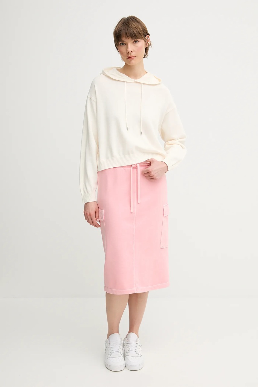Хлопковая юбка United Colors of Benetton цвет розовый mini прямая 39BLD000E Хлопковая юбка United Colors of Benetton цвет розовый mini прямая 39BLD000E