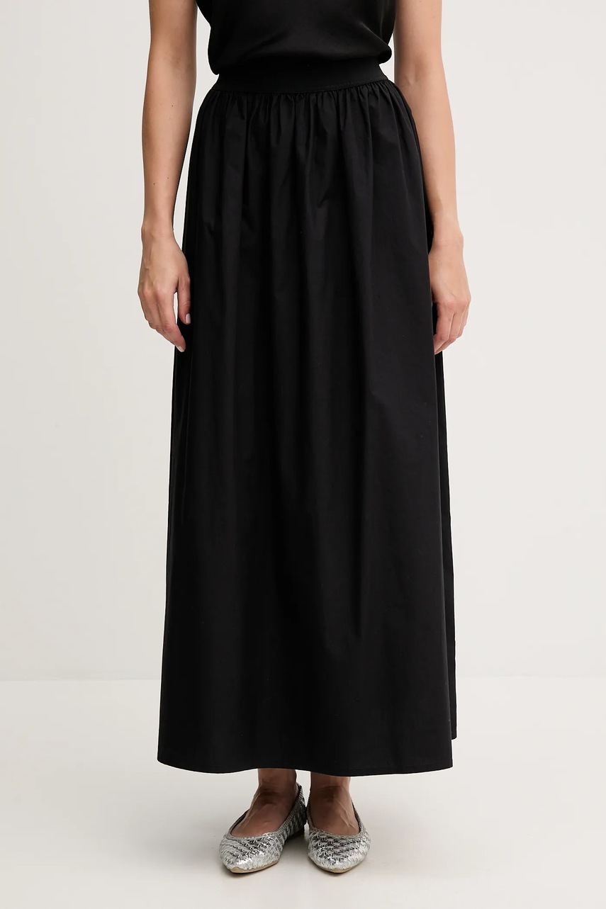 United Colors of Benetton fustă din bumbac culoarea negru, maxi, evazati, 4TPUD004I