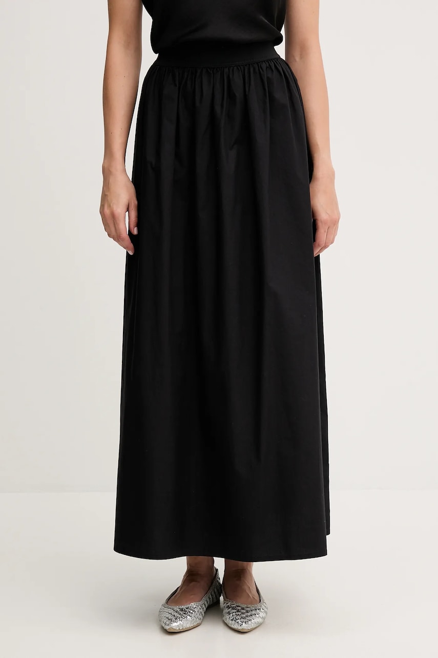 United Colors of Benetton fustă din bumbac culoarea negru, maxi, evazati, 4TPUD004I United Colors of Benetton fustă din bumbac culoarea negru, maxi, evazati, 4TPUD004I