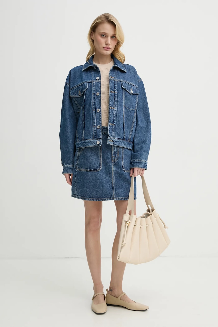 Джинсовая юбка Filippa K mini расклешённая 31375 Джинсовая юбка Filippa K mini расклешённая 31375