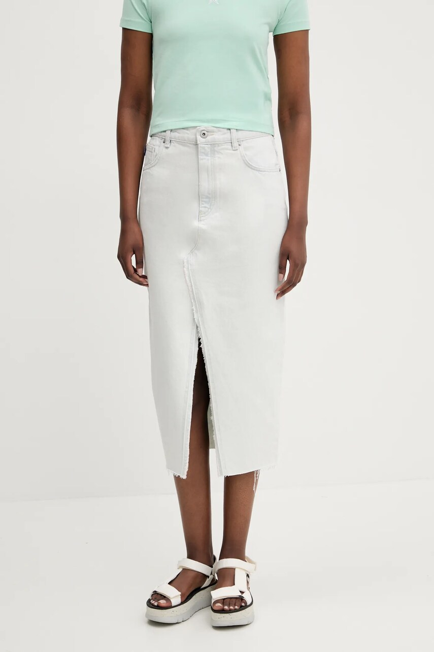 Hugo Blue fusta din denim midi, drept, 50534746