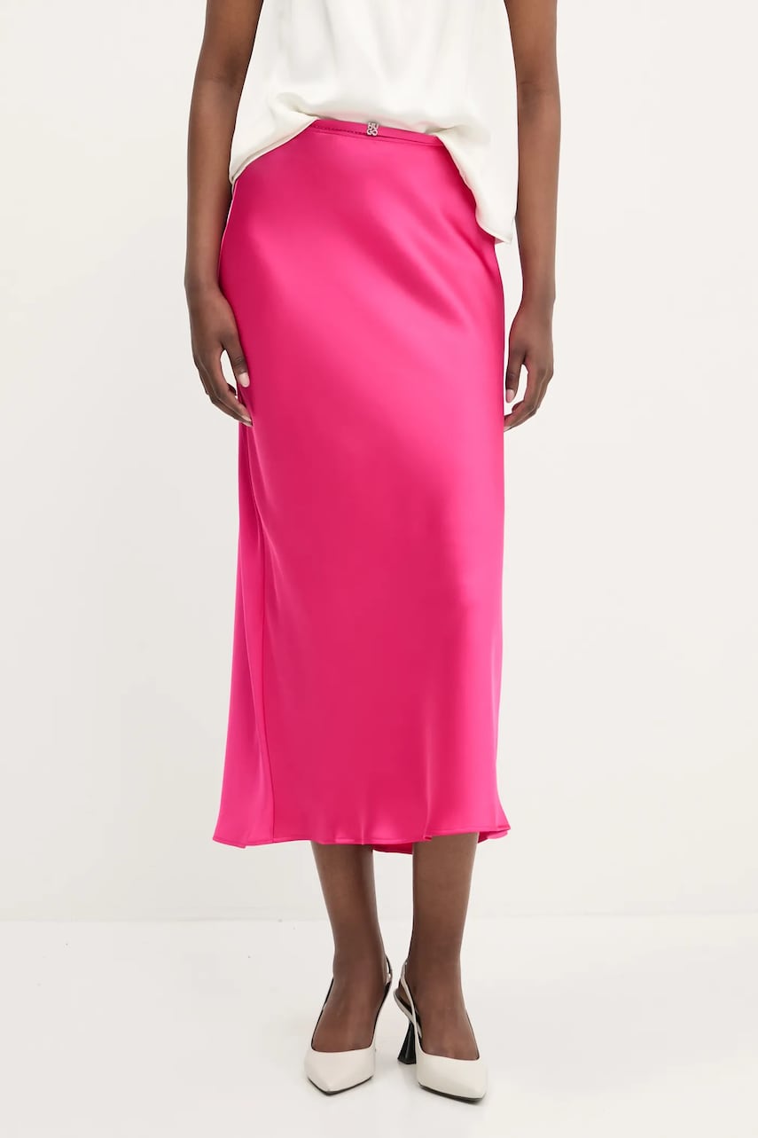 HUGO spódnica kolor różowy mini prosta 50536435