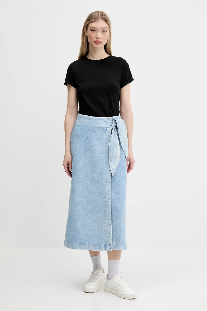 Джинсовая юбка HUGO midi прямая 50535372