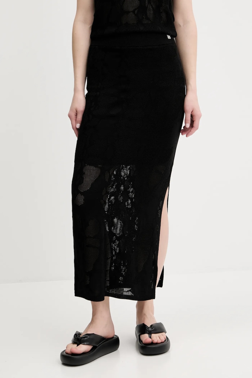 HUGO fusta culoarea negru, maxi, drept, 50538225