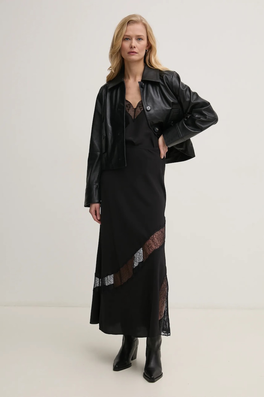 Шёлковая юбка ZADIG&VOLTAIRE цвет чёрный maxi прямая WWSK00364 Шёлковая юбка ZADIG&VOLTAIRE цвет чёрный maxi прямая WWSK00364