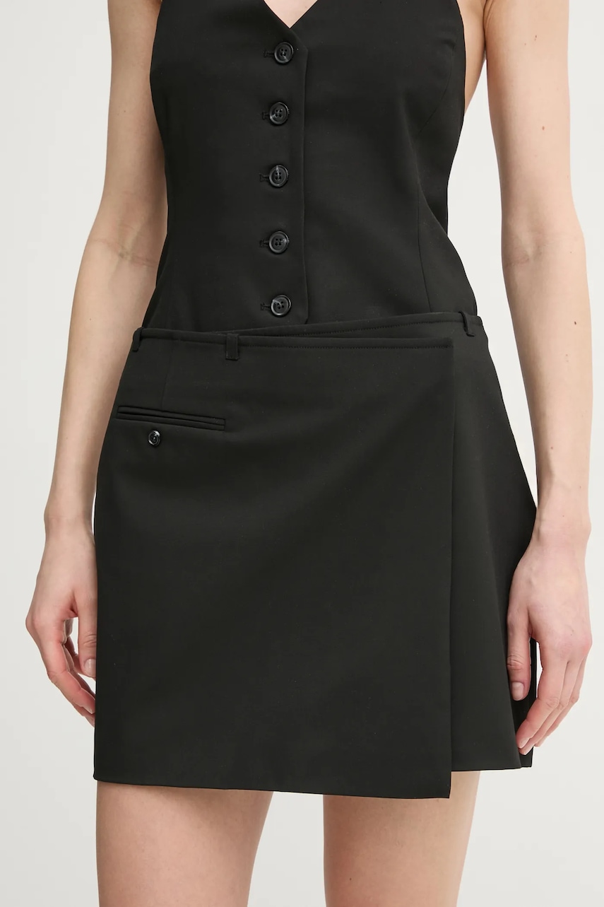 Samsoe Samsoe fustă SANEEM culoarea negru, mini, evazati, F25100158