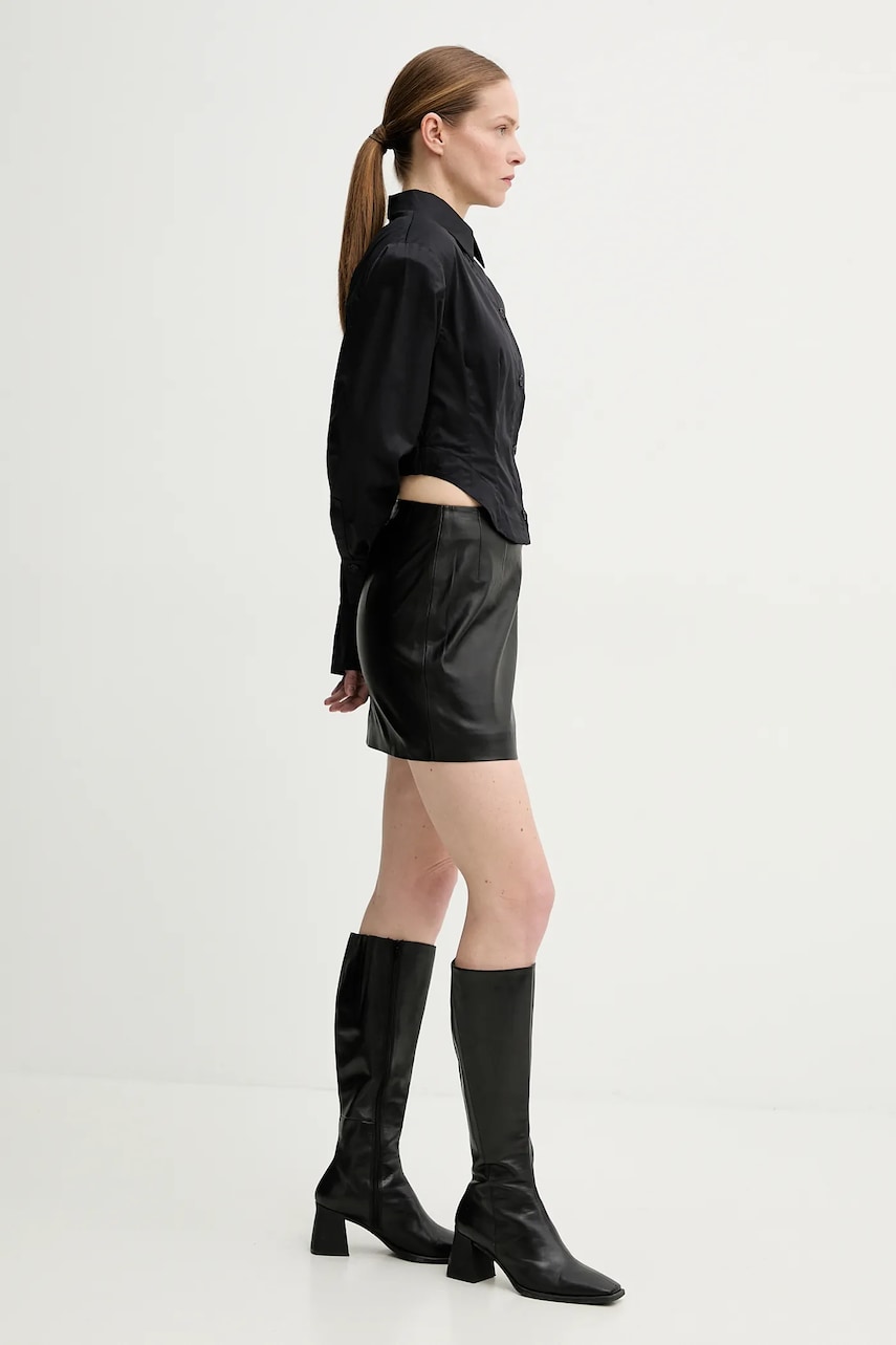 Кожаная юбка Remain цвет чёрный mini карандаш 502708100 Кожаная юбка Remain цвет чёрный mini карандаш 502708100