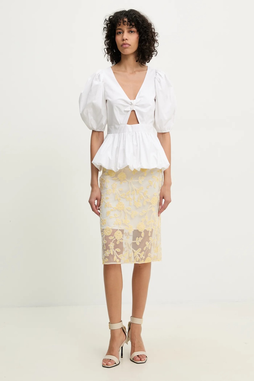 Юбка Rotate цвет жёлтый midi прямая 113673858