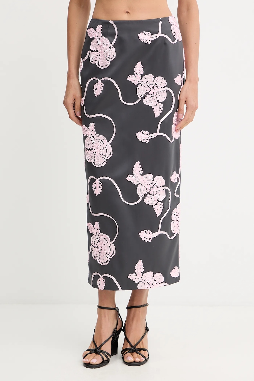 Rotate fusta culoarea gri, midi, drept, 1136971206 Rotate fusta culoarea gri, midi, drept, 1136971206