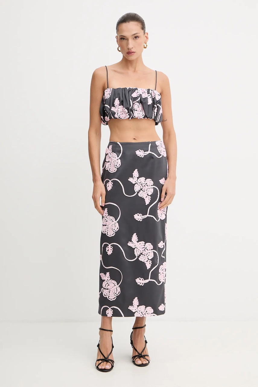 Юбка Rotate цвет серый midi прямая 1136971206