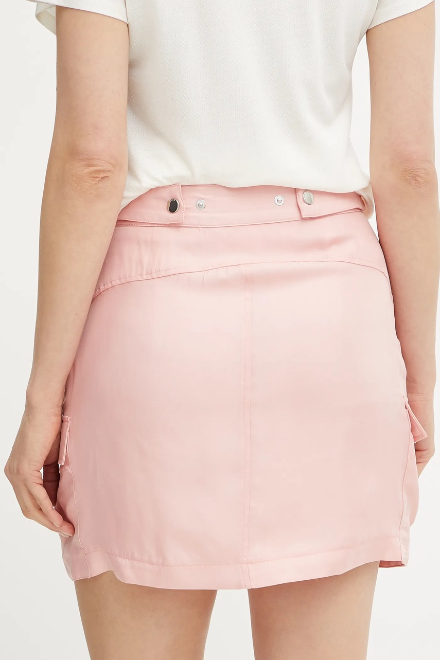 Φούστα Guess MYLAH χρώμα: ροζ, W5GD0A WH6E0 φωτογραφία