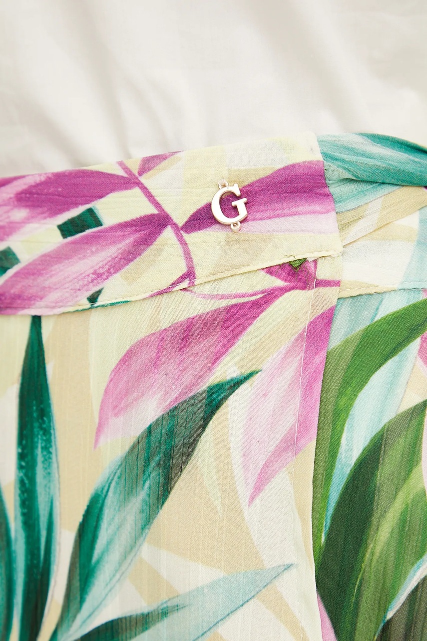 Φούστα Guess NEW ROMANA χρώμα: κίτρινο, W5GD66 WH9Z2 φωτογραφία