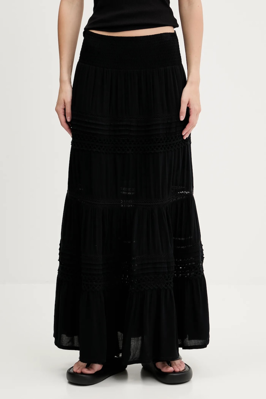 Superdry fustă culoarea negru, maxi, evazați, W7210351A-02A
