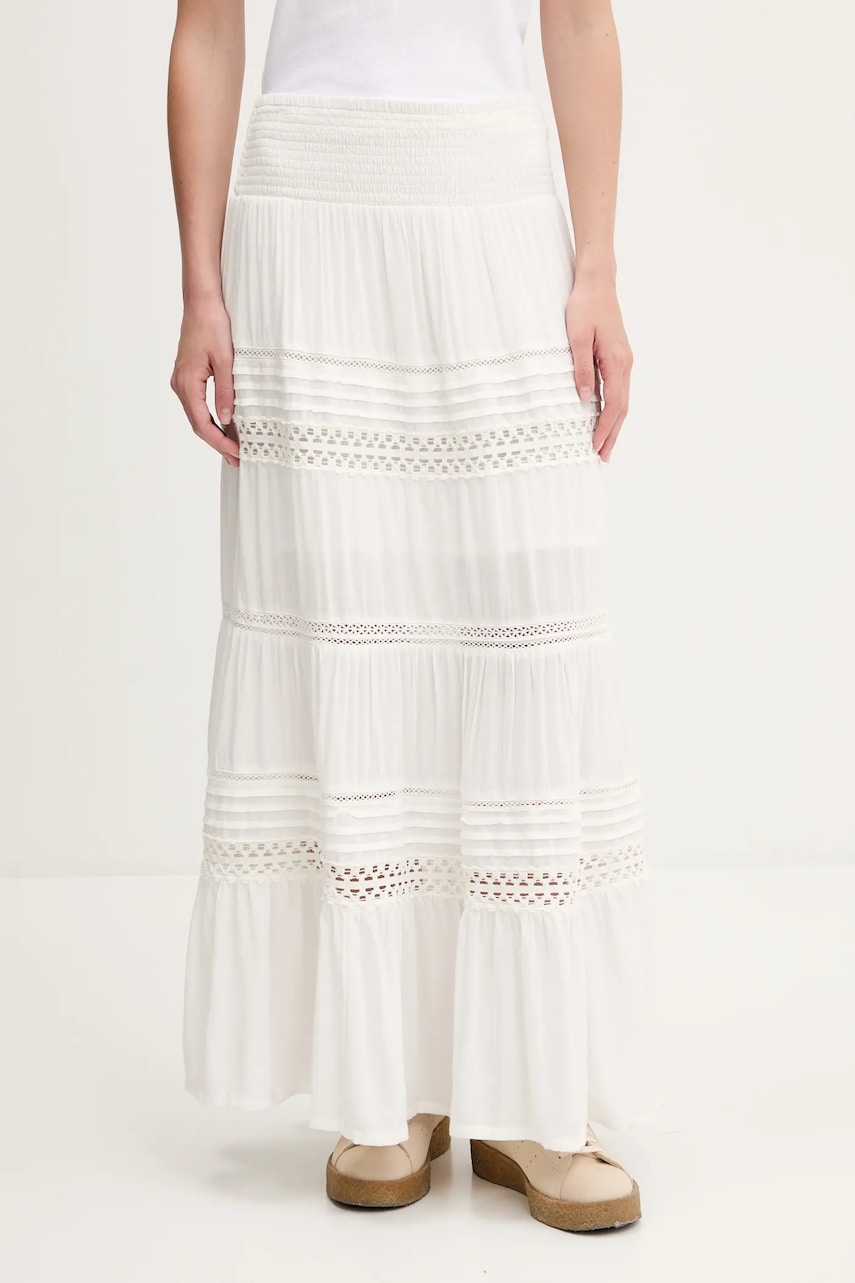 Tommy Hilfiger fustă culoarea bej, maxi, evazati, W7210351A-71D