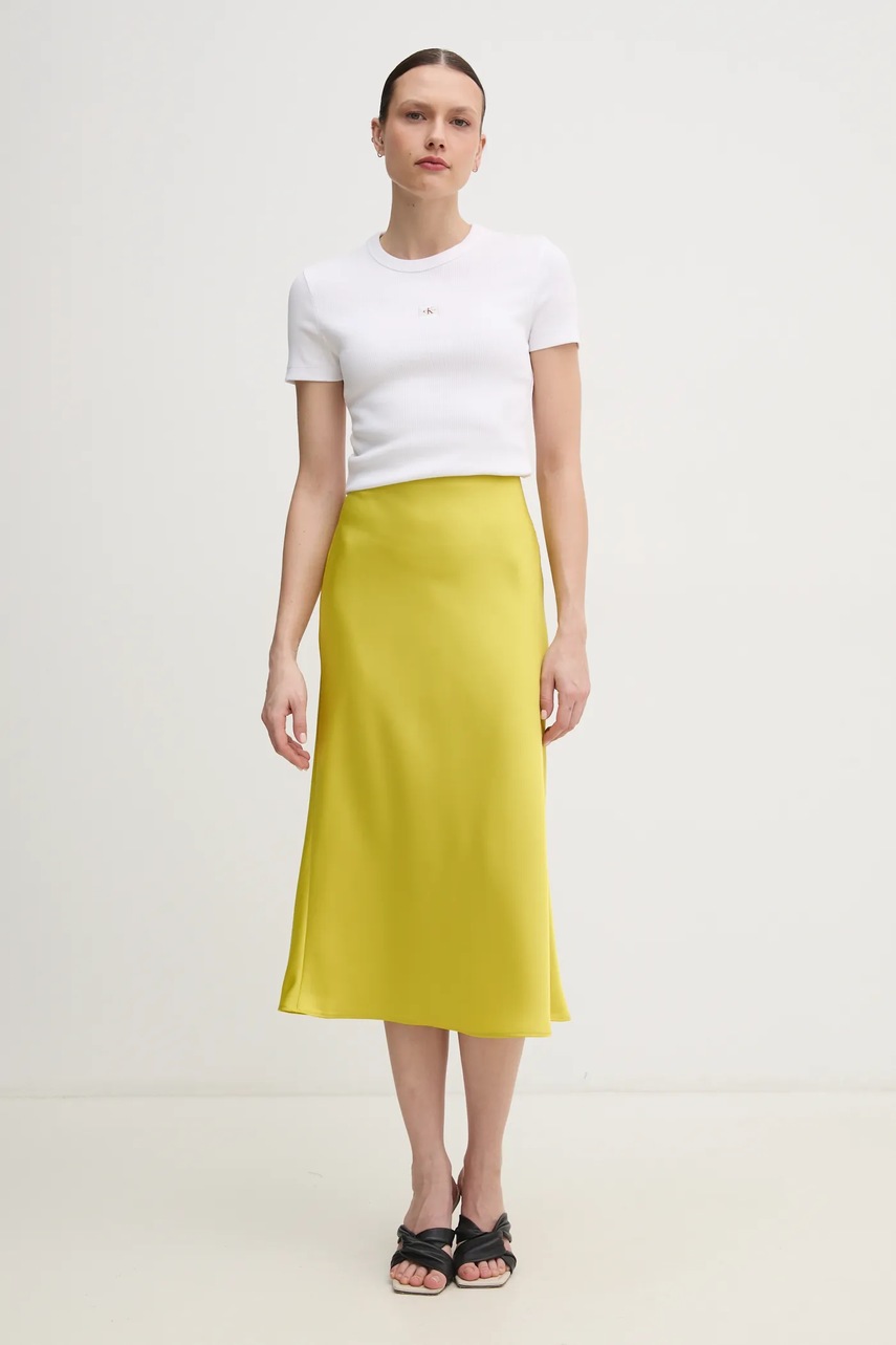 Юбка Calvin Klein цвет жёлтый midi расклешённая LV044B608G Юбка Calvin Klein цвет жёлтый midi расклешённая LV044B608G