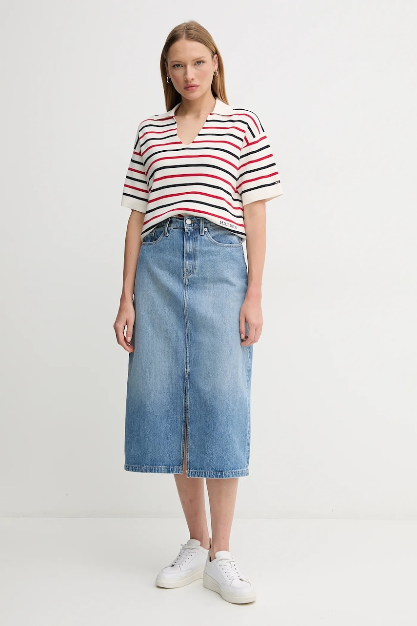 Джинсовая юбка Tommy Hilfiger midi прямая WW0WW45501 Джинсовая юбка Tommy Hilfiger midi прямая WW0WW45501
