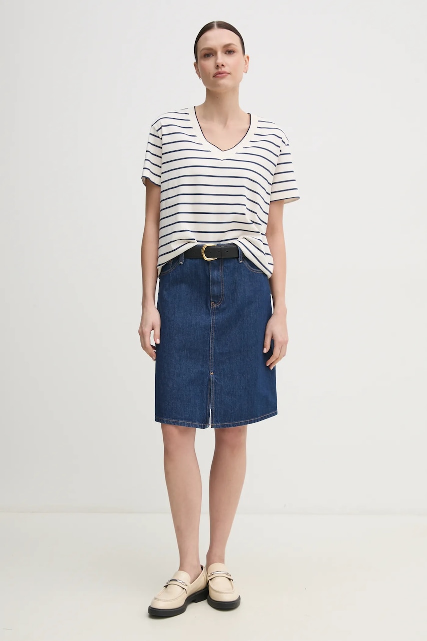 Джинсовая юбка Tommy Hilfiger цвет синий mini прямая WW0WW44390 Джинсовая юбка Tommy Hilfiger цвет синий mini прямая WW0WW44390
