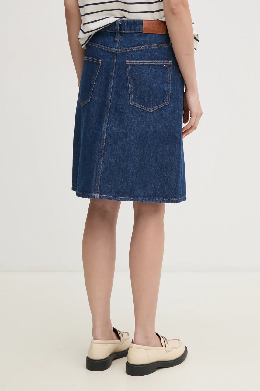Tommy Hilfiger farmer szoknya sötétkék, mini, egyenes, WW0WW44390 termék 2. képe