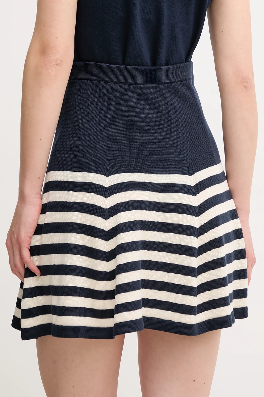 Μεταξωτή φούστα Tommy Hilfiger χρώμα: ναυτικό μπλε, WW0WW44475 φωτογραφία