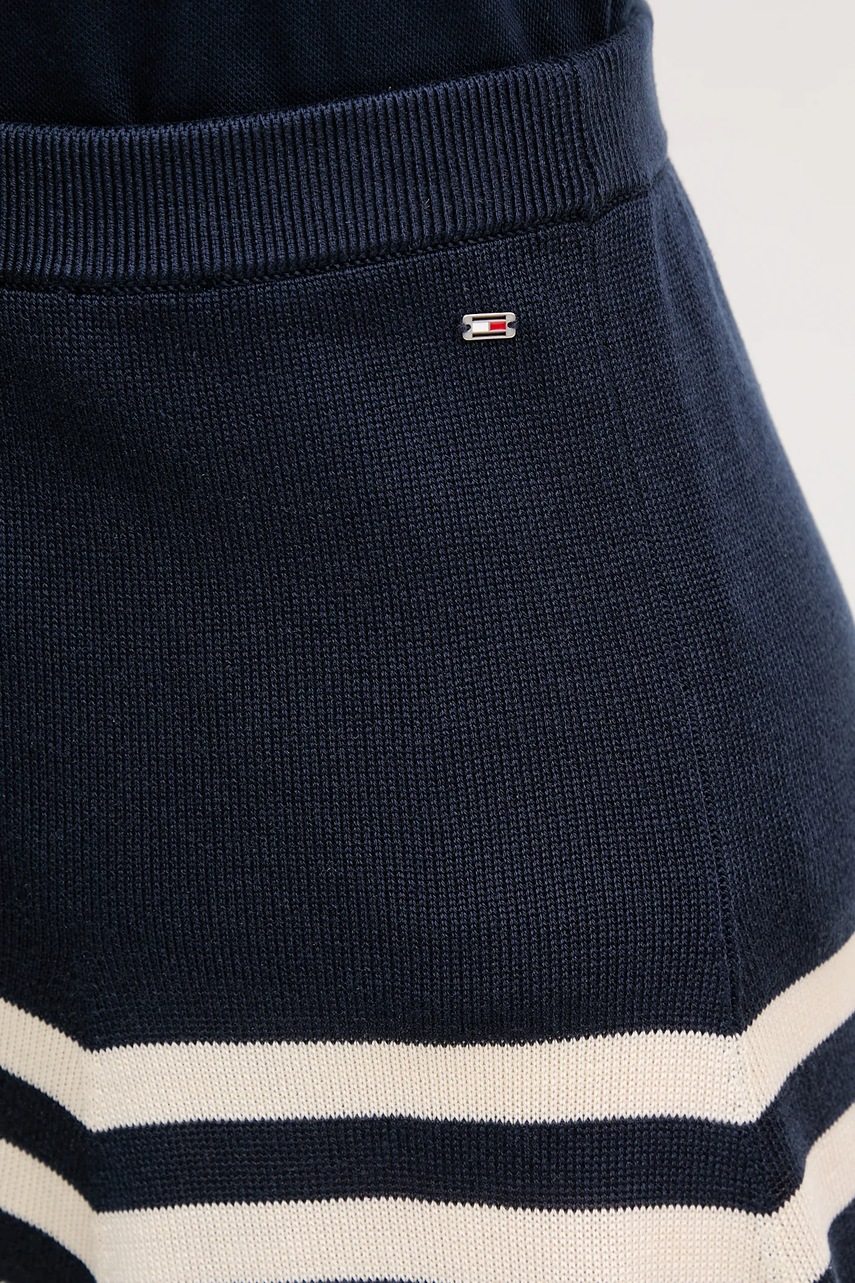 Μεταξωτή φούστα Tommy Hilfiger χρώμα: ναυτικό μπλε, WW0WW44475 φωτογραφία