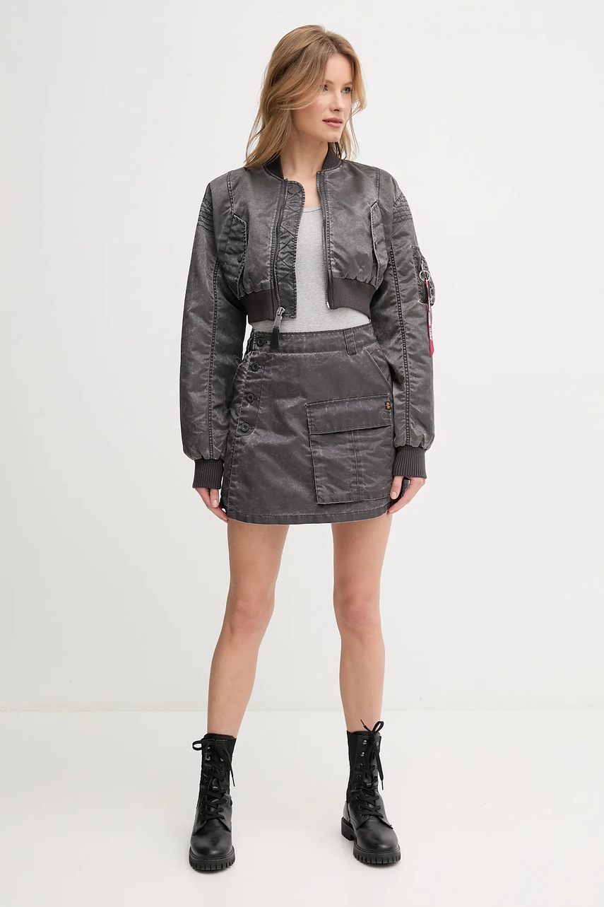 Юбка Alpha Industries Vintage Mini Skirt цвет серый mini прямая 156052 Юбка Alpha Industries Vintage Mini Skirt цвет серый mini прямая 156052