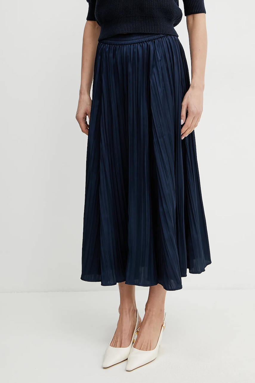 MICHAEL Michael Kors fustă culoarea albastru marin, midi, evazati, MS570GDHCP