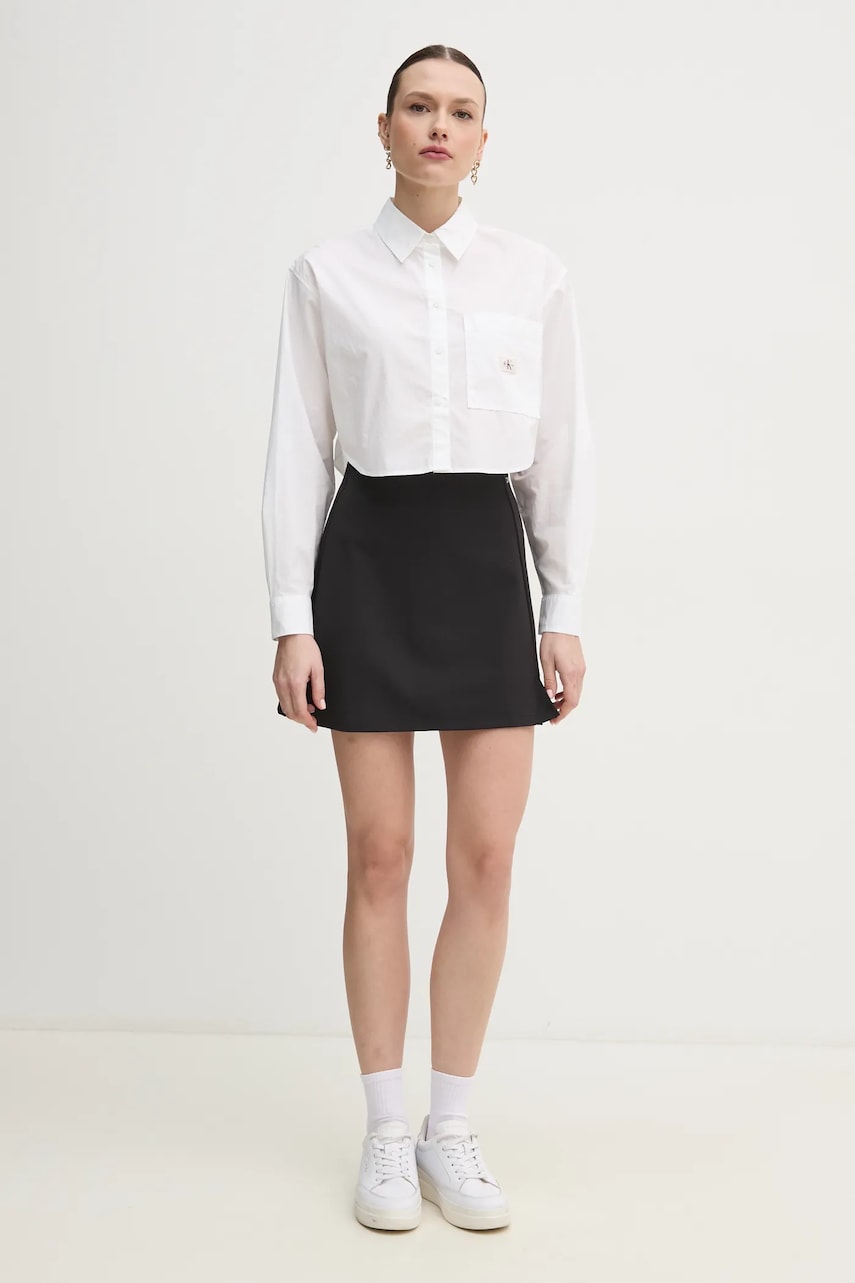 Юбка Calvin Klein Jeans цвет чёрный mini расклешённая J20J225333 Юбка Calvin Klein Jeans цвет чёрный mini расклешённая J20J225333