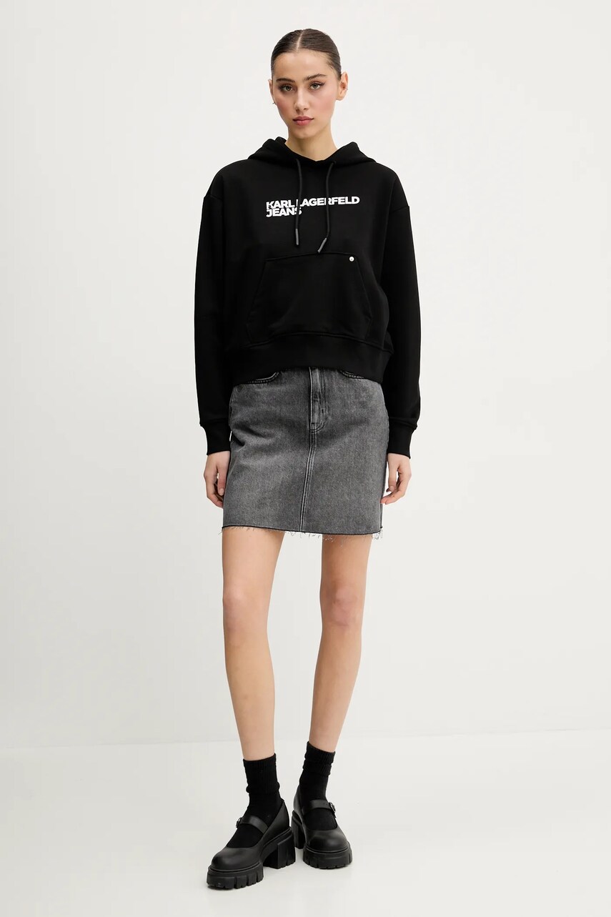 Джинсовая юбка Karl Lagerfeld Jeans цвет серый mini прямая A2W12025 Джинсовая юбка Karl Lagerfeld Jeans цвет серый mini прямая A2W12025