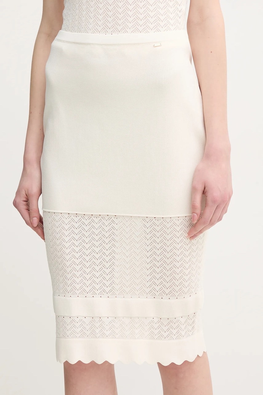 Gaudi fustă culoarea bej, midi, creion, 511FD73005