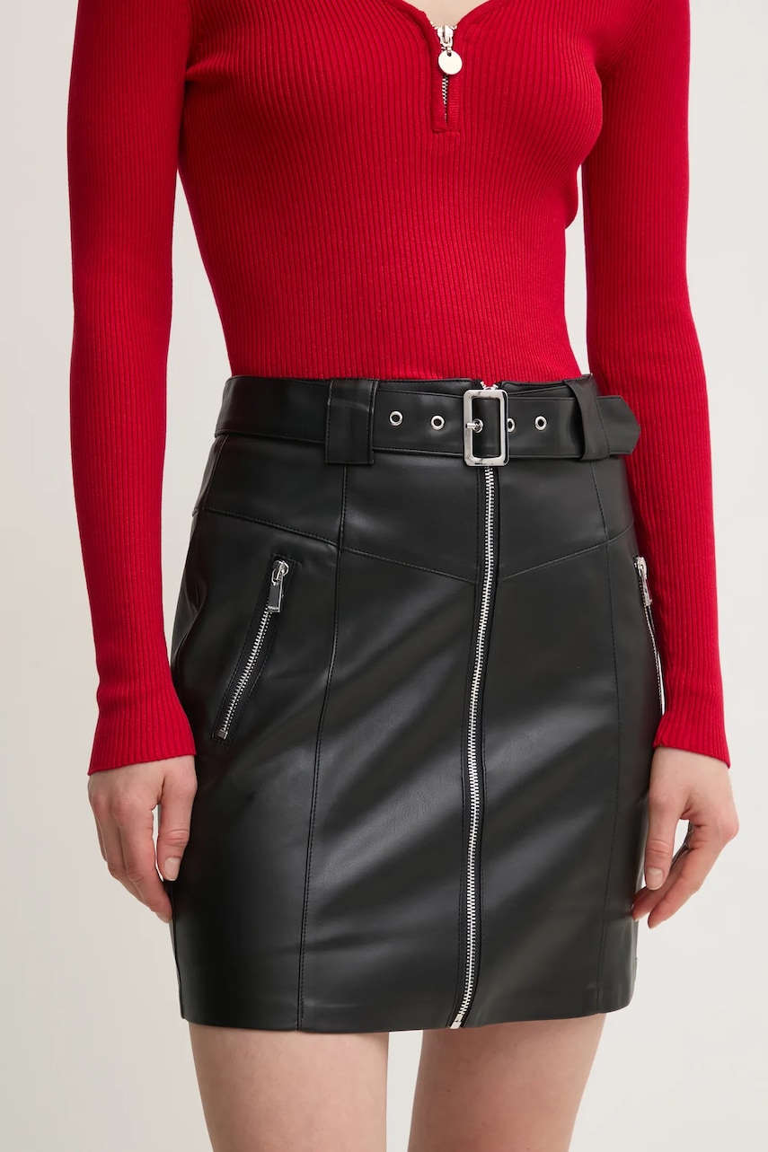 Morgan fusta JOSE culoarea negru, mini, creion, JOSE