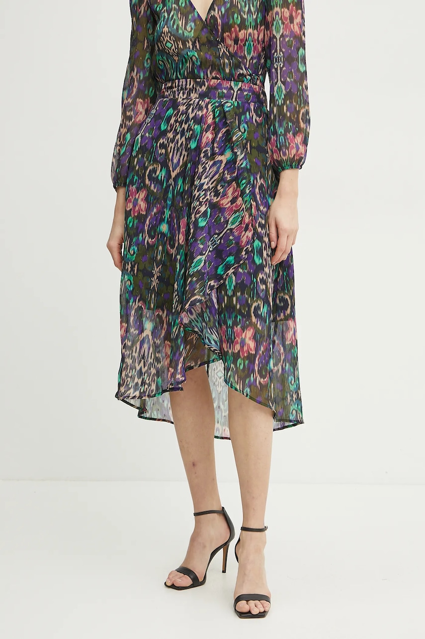 Morgan fusta JARY.F culoarea violet, midi, evazati, JARY.F