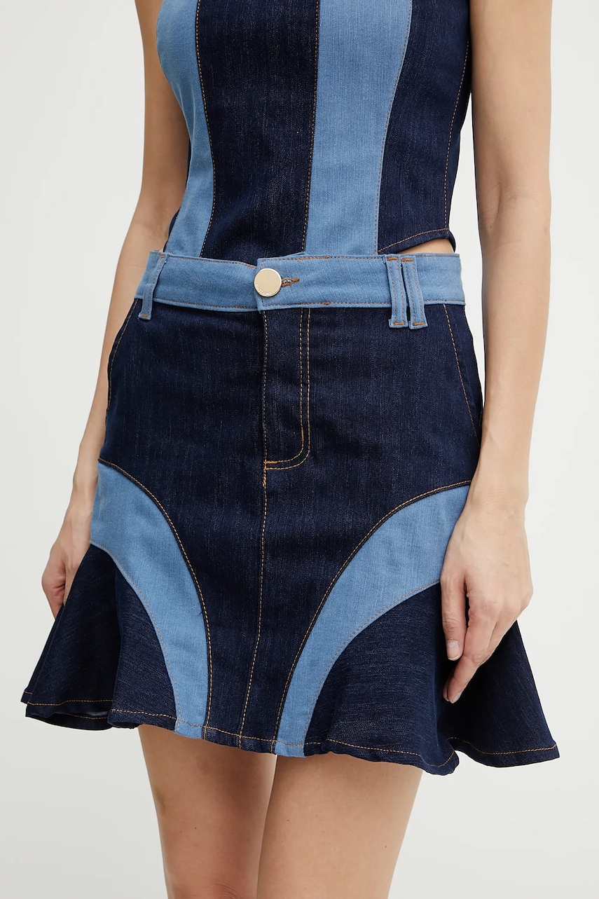 Fracomina fusta culoarea bleumarin, mini, evazati, FS25SG5001D45001