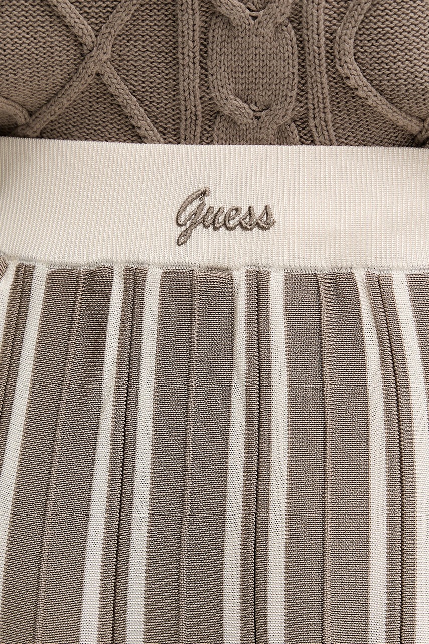 Φούστα Guess χρώμα: καφέ, V5GD00 Z3D60 φωτογραφία