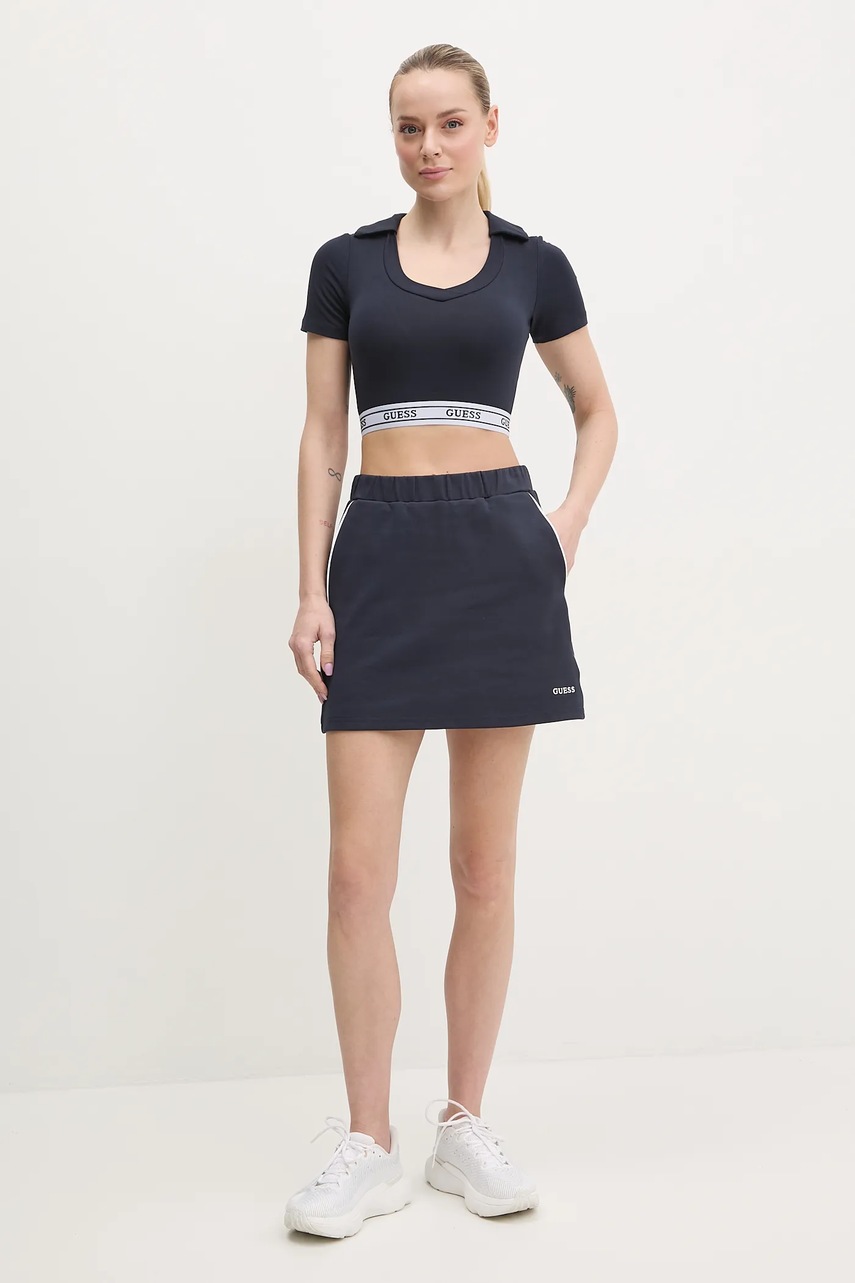 Юбка Guess NIGELLA цвет синий mini прямая V5GD02 KCS01 Юбка Guess NIGELLA цвет синий mini прямая V5GD02 KCS01