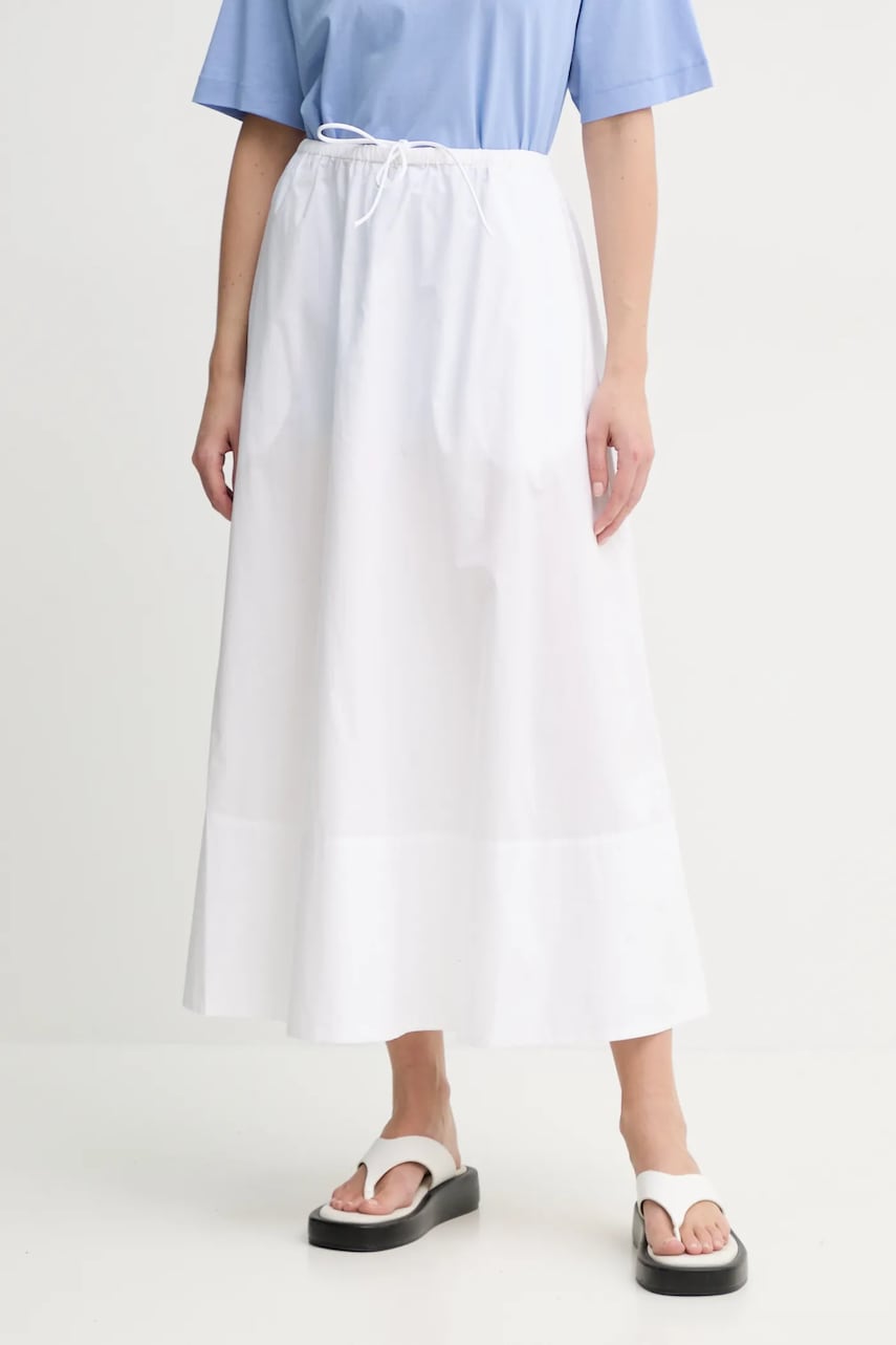 By Malene Birger fusta din bumbac PHEOBES culoarea alb, maxi, evazati, 102064 By Malene Birger fusta din bumbac PHEOBES culoarea alb, maxi, evazati, 102064