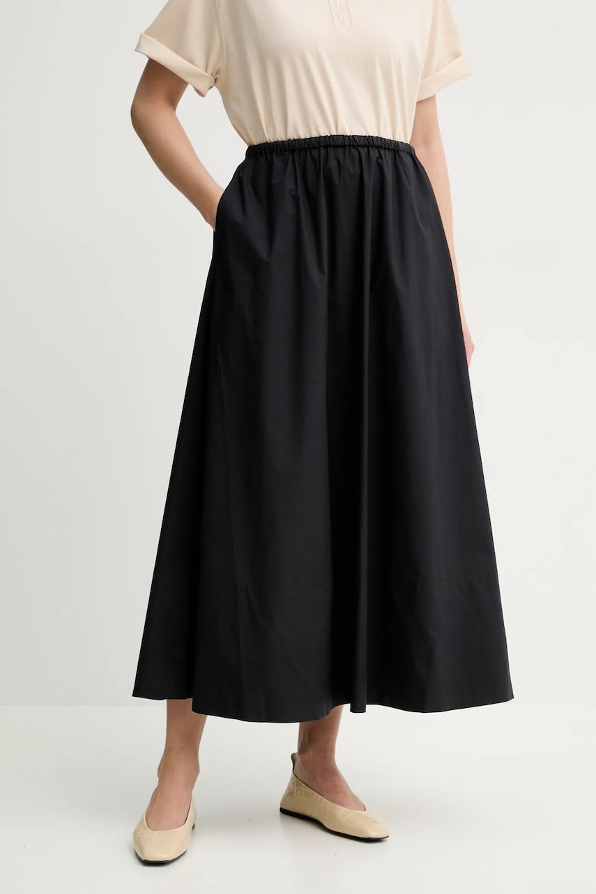 By Malene Birger fusta din bumbac PHEOBES culoarea negru, maxi, evazati, 102064