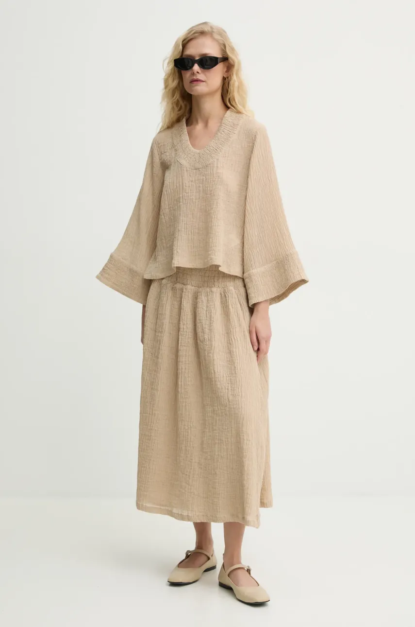 Юбка By Malene Birger SOL цвет бежевый maxi расклешённая 103387 Юбка By Malene Birger SOL цвет бежевый maxi расклешённая 103387