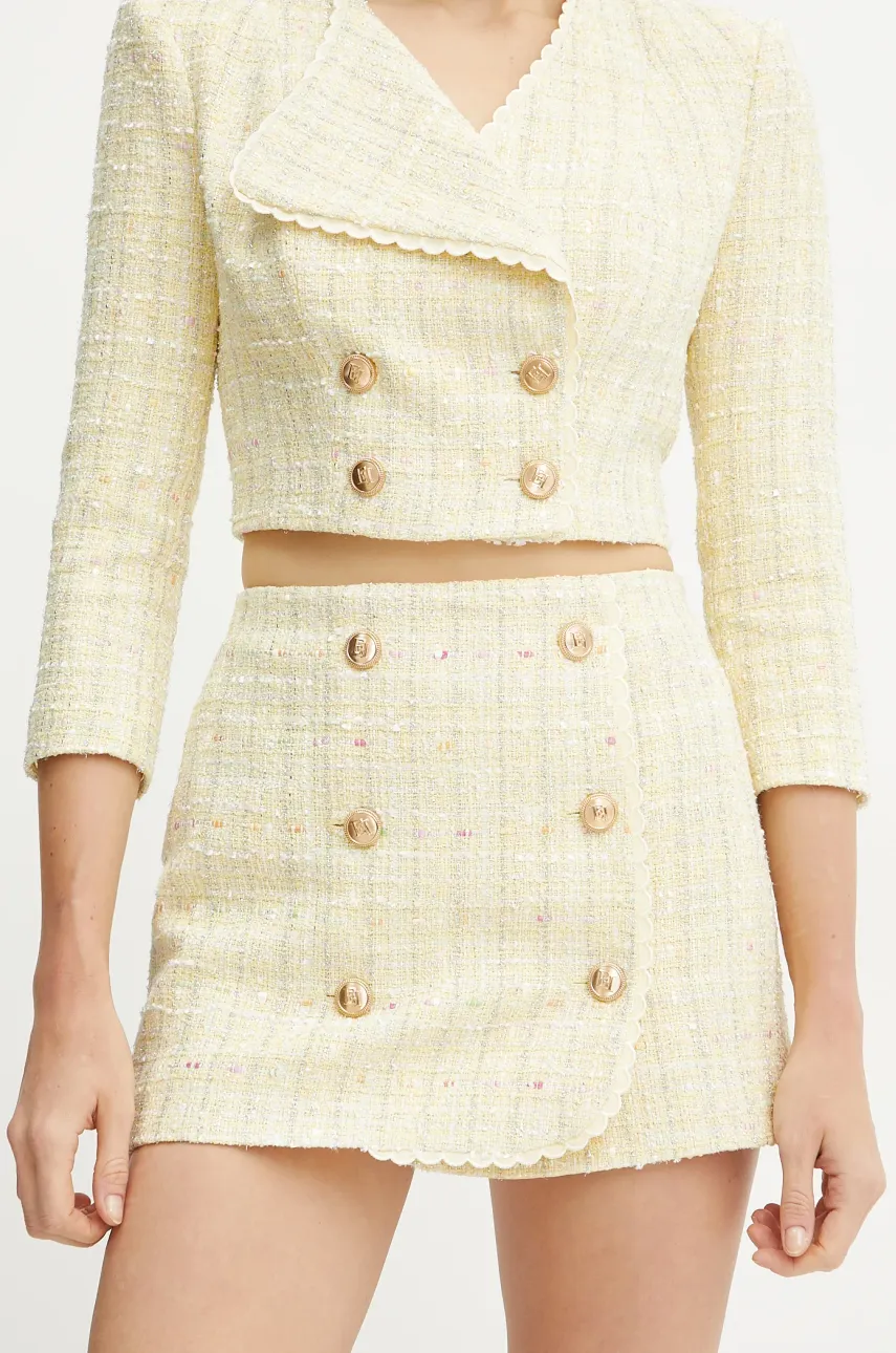 Elisabetta Franchi fustă culoarea galben, mini, creion, GO11652E2