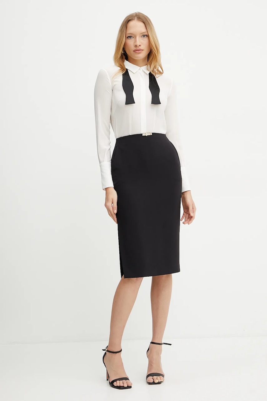 Юбка Elisabetta Franchi цвет чёрный midi прямая GO12252E2 Юбка Elisabetta Franchi цвет чёрный midi прямая GO12252E2