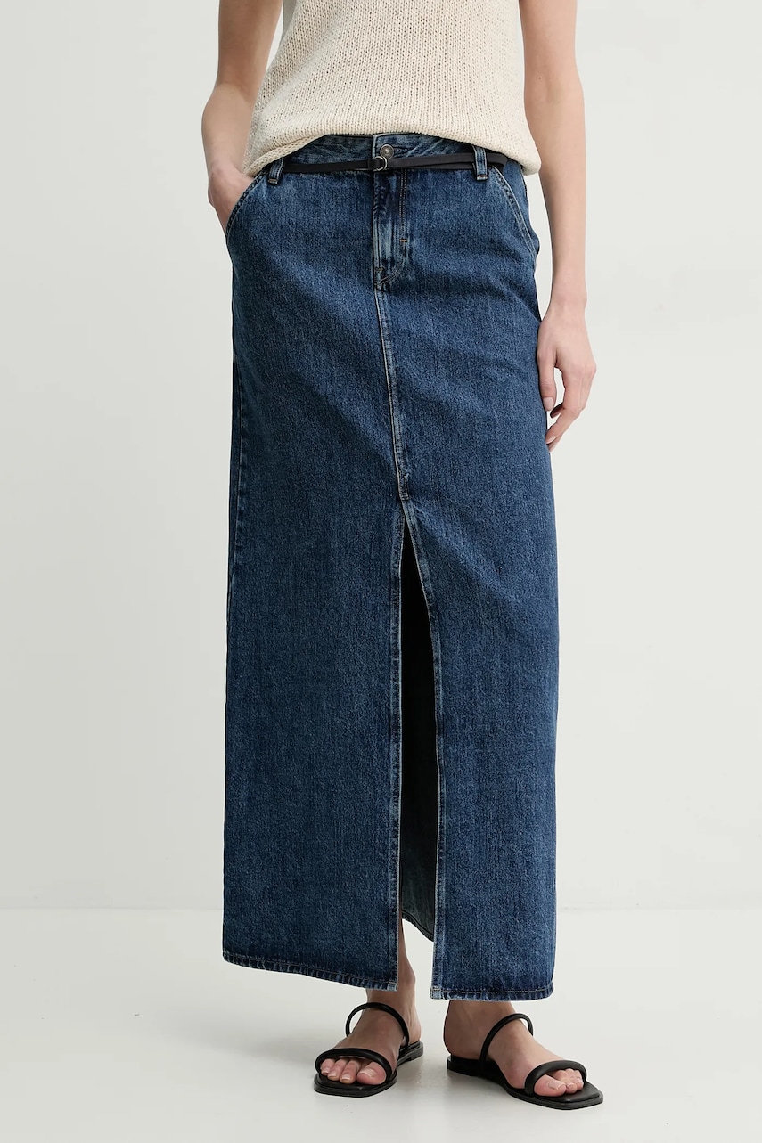 G-Star Raw fusta jeans culoarea albastru marin, maxi, drept, D25979-D788 G-Star Raw fusta jeans culoarea albastru marin, maxi, drept, D25979-D788