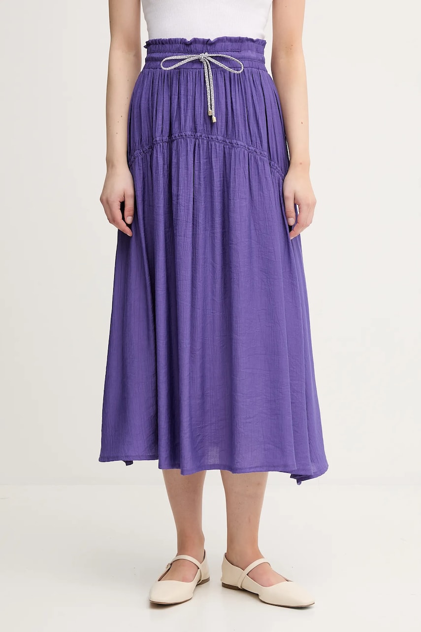La Petite Française fustă JOSETTE culoarea violet, midi, evazati, JOSETTE