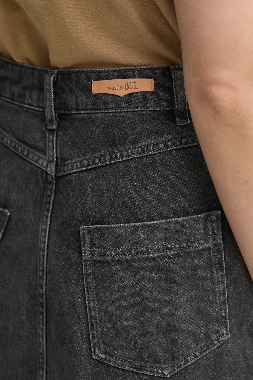 Τζιν φούστα Sessun χρώμα: γκρι, 23506006 φωτογραφία