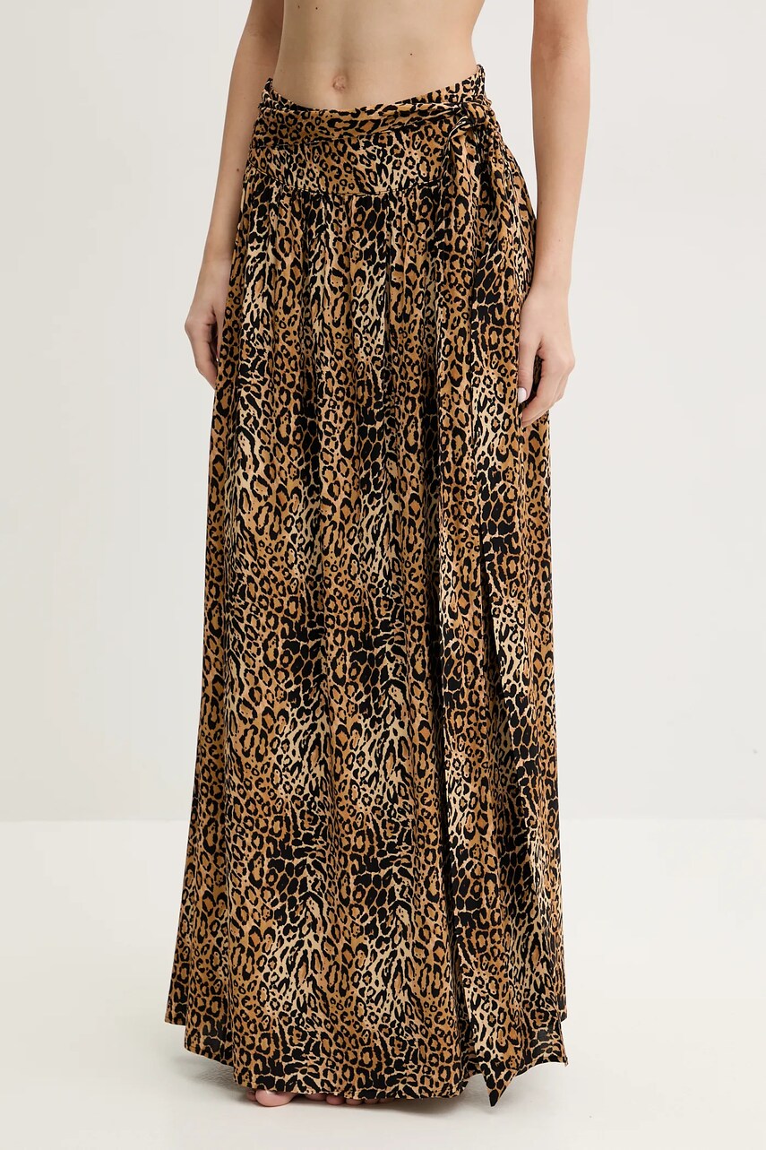 Melissa Odabash fusta culoarea maro, maxi, evazati, Elsa