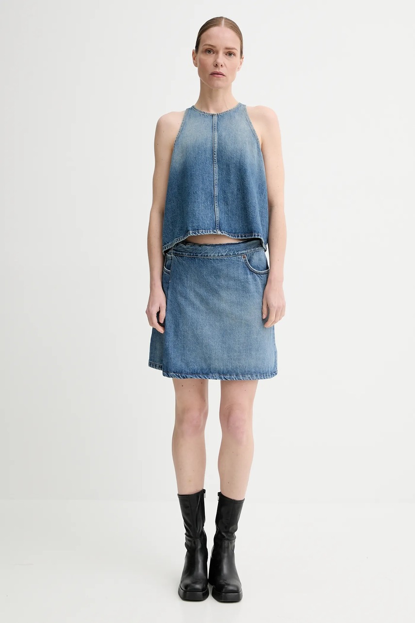 Джинсовая юбка Won Hundred mini прямая 3505-15155