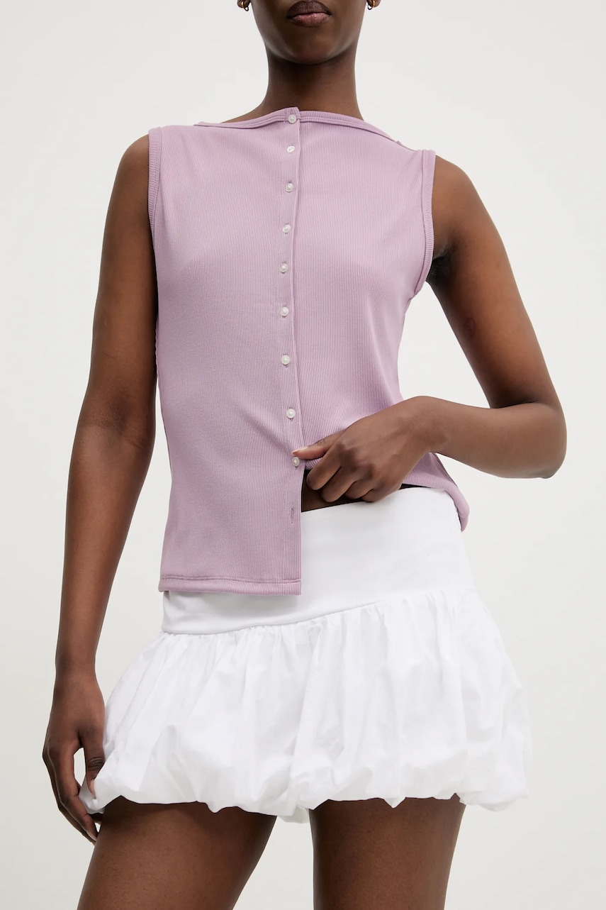 Hollister Co. fustă din bumbac culoarea alb, mini, evazati, KI343-3139